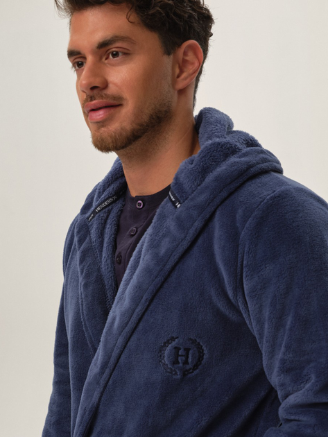 Халат чоловічий великих розмірів Henderson 41940-95X 3XL Темно-синий (5903972335307) - зображення 4