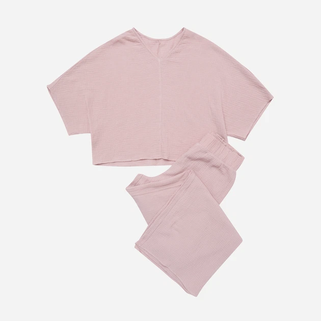 Piżama damska z długimi spodniami i krótkim rękawem bawełniana Henderson 42025-34X S Różowa (5903972349069) - obraz 5