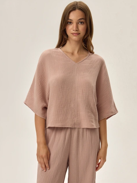 Piżama damska z długimi spodniami i krótkim rękawem bawełniana Henderson 42025-34X XL Różowa (5903972349090) - obraz 4