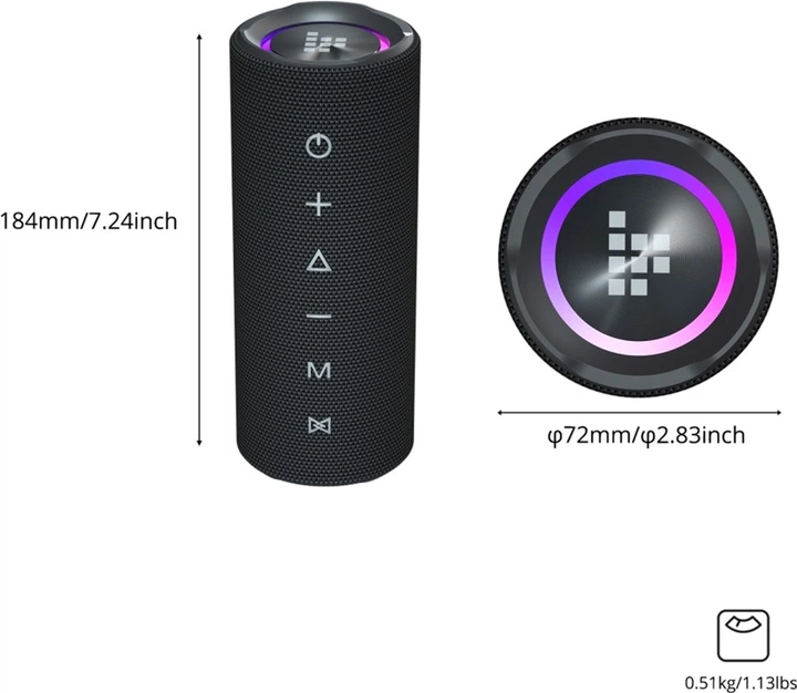 Портативна колонка Tronsmart Mirtune C2 24W RGB Black (6975606873225) - зображення 6
