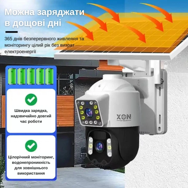 IP-камера уличная с аккумулятором XON 4G 10000mAh Solar 1080P SmartCam (HCBSM22VW 7461) Белая - изображение 3