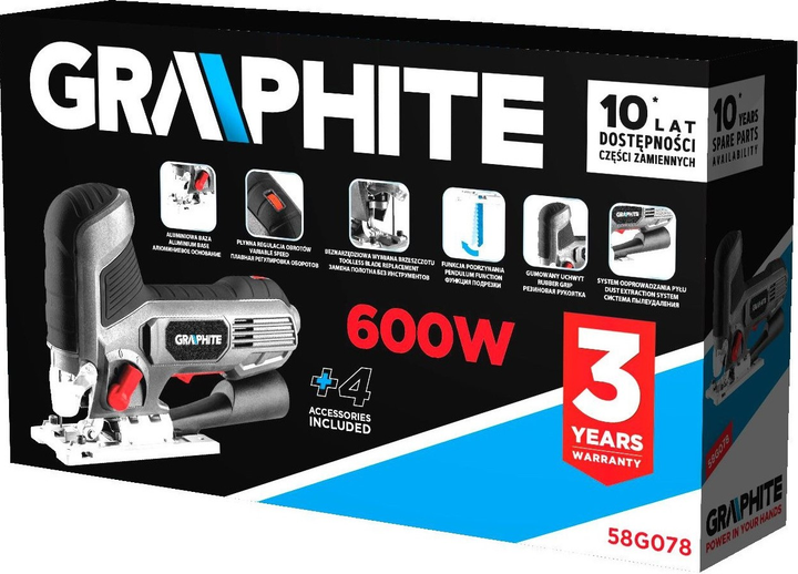 Електролобзик Graphite 58G078 (5902062073112) - зображення 6