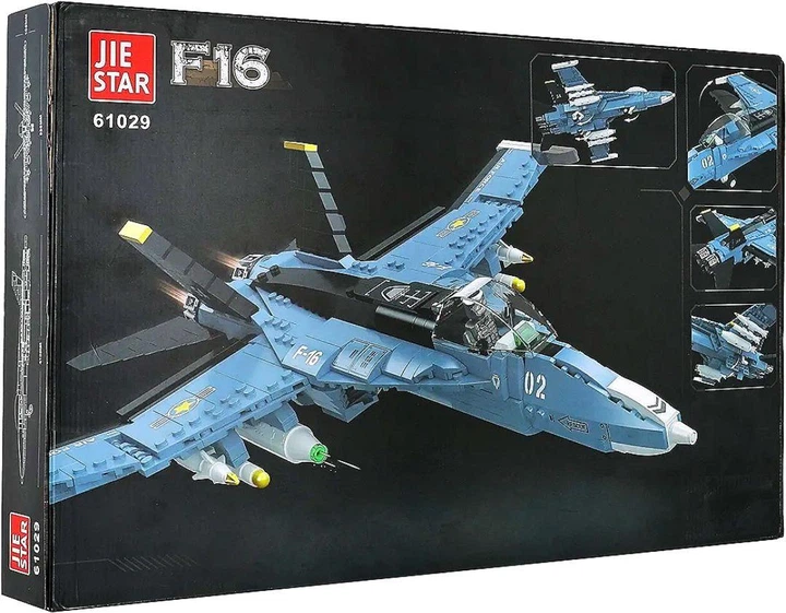 Дитячий великий конструктор JIE STAR бойовий літак винищувач F-16