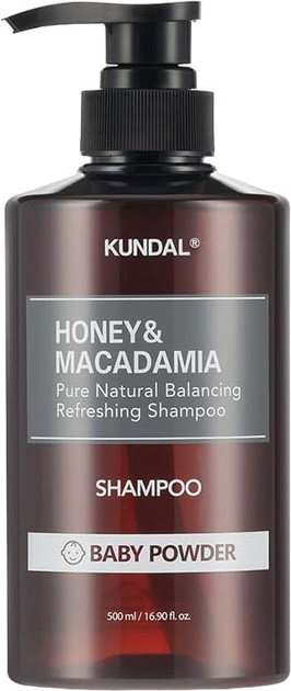 Акція на Натуральний шампунь для волосся Kundal Honey & Macadamia Shampoo Baby Powder 500 мл від Rozetka