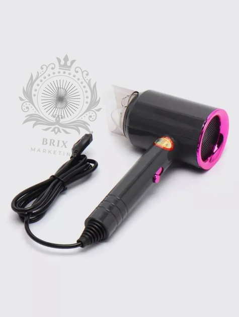 Фен для сушки і укладання волосся Powerful hair dryer 800 Вт Темно-сірий з фіолетовим - зображення 9