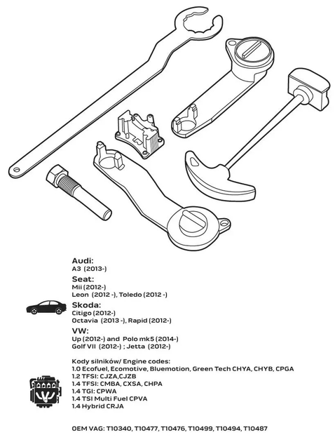 Набір фіксаторів ГРМ NEO Tools VAG 1.2/1.4 TSI/TFSI/TGI 11-338 (5907558451214) - зображення 9