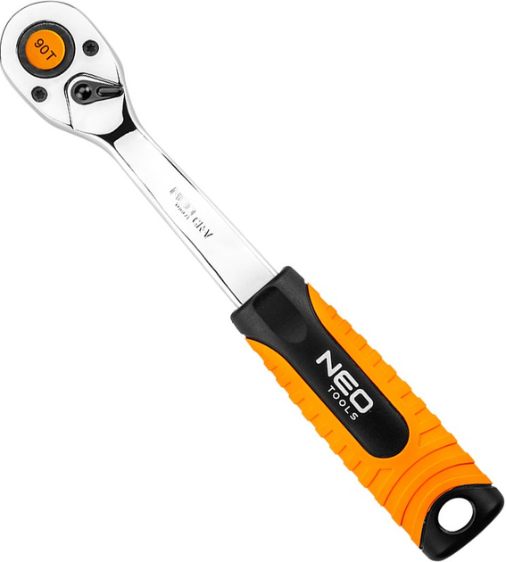 Ключ-тріскачка NEO Tools 08-530 90 зубців 1/4" (5907558435689) - зображення 1