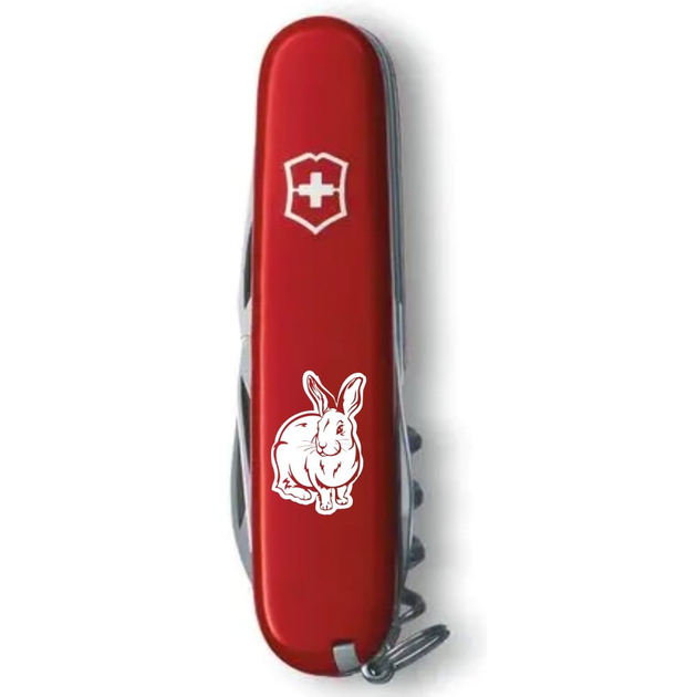 Ніж Victorinox Spartan Zodiac 91мм/12функ/Водяний кролик, білий/червоний - зображення 2