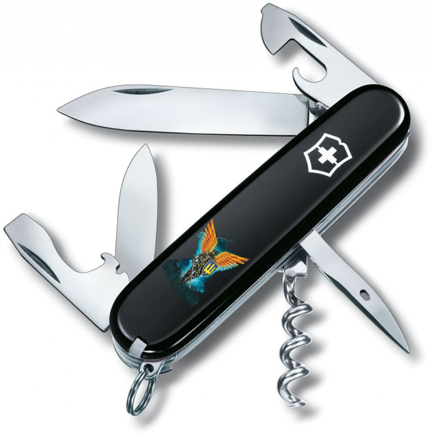 Нож Victorinox Spartan Ukraine 91мм/12функ/Ангел ВСУ/черный - изображение 1