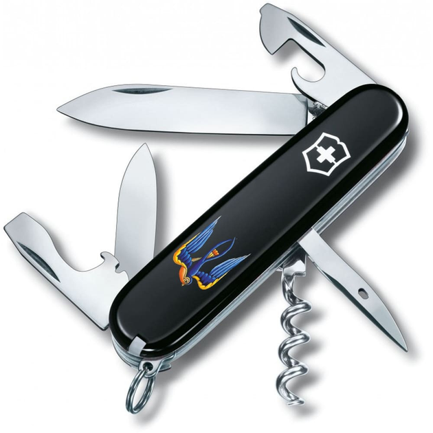 Ніж Victorinox Spartan Ukraine 91мм/12функ/Тризуб-ластівка/чорний - зображення 1