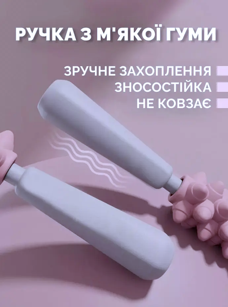 Антицеллюлитный массажер-палка для тела, рук, ног и спины, фиолетовый - изображение 4