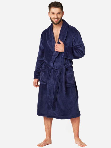 Халат мужской теплый Key Night&Day 255 XL/2XL Синий (5904765677598) 