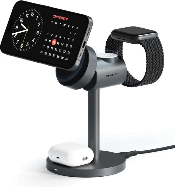 Bezprzewodowa ładowarka AUKEY MagFusion 3-in-1 15W Black (LC-MC311) - obraz 6