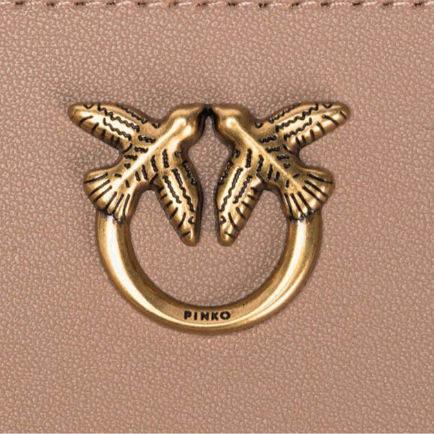 Гаманець жіночий шкіряний Pinko Ryder Zip Around 100250A0F1-D01Q Бежевий (8057769097248) - зображення 4