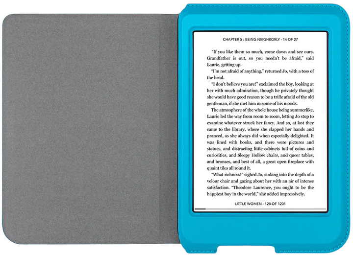 Чохол на читач електронних книг Kobo Nia SleepCover Aqua (N306-AC-AQ-E-PU) - зображення 2