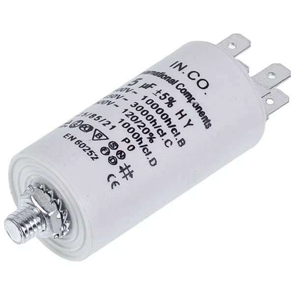 Пусковой конденсатор для стиральной машины CBB60 5uF 450V 32x58mm (под гайку, 4 клеммы) - изображение 3
