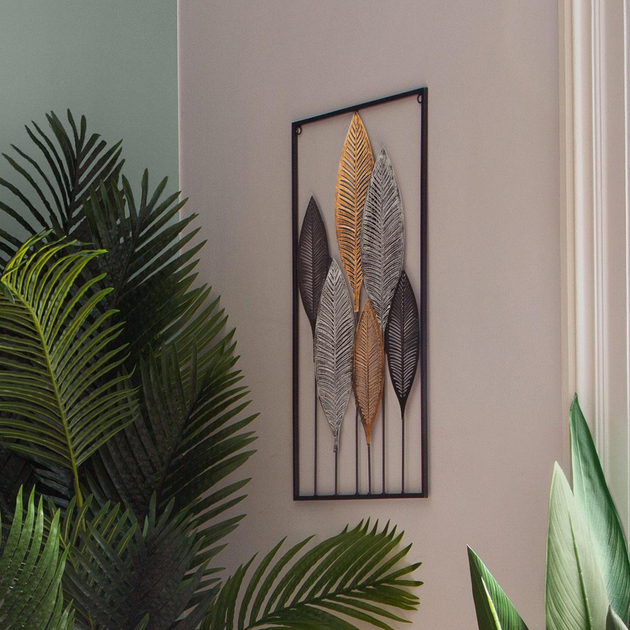 Ozdoba ścienna Atmosphera Deco z motywem liści 37 x 65 cm (3560238662595) - obraz 3