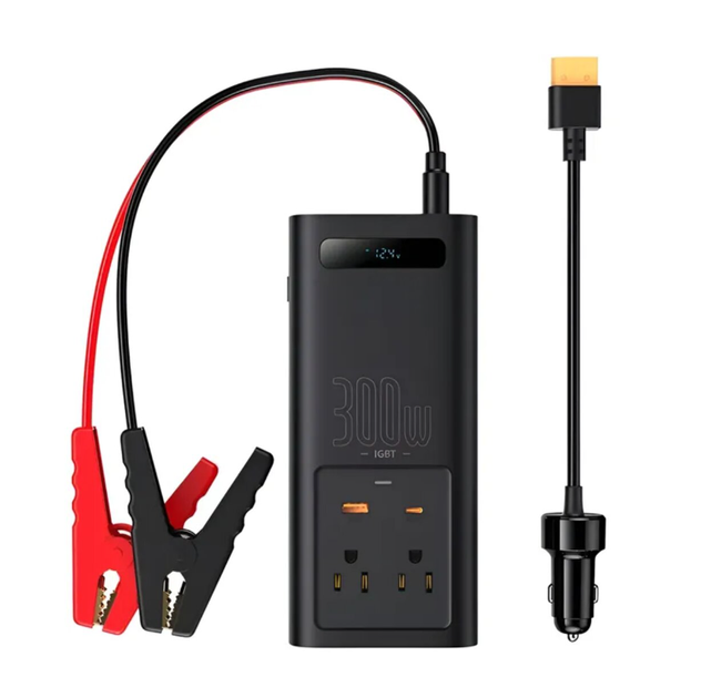 Автомобильный преобразователь напряжения Baseus IGBT Power Inverter 300W 110V US/JP для зарядки гаджетов 12В (5CD429056267) - изображение 5