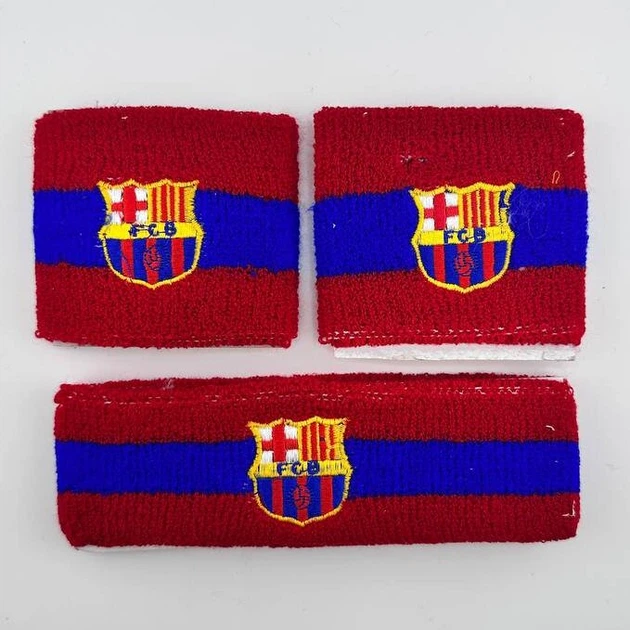 Набір напульсник та пов'язка на голову FC Barcelona GH-301 - Фото 1 Набір напульсник та пов'язка на голову FC Barcelona GH-301 - зображення 1