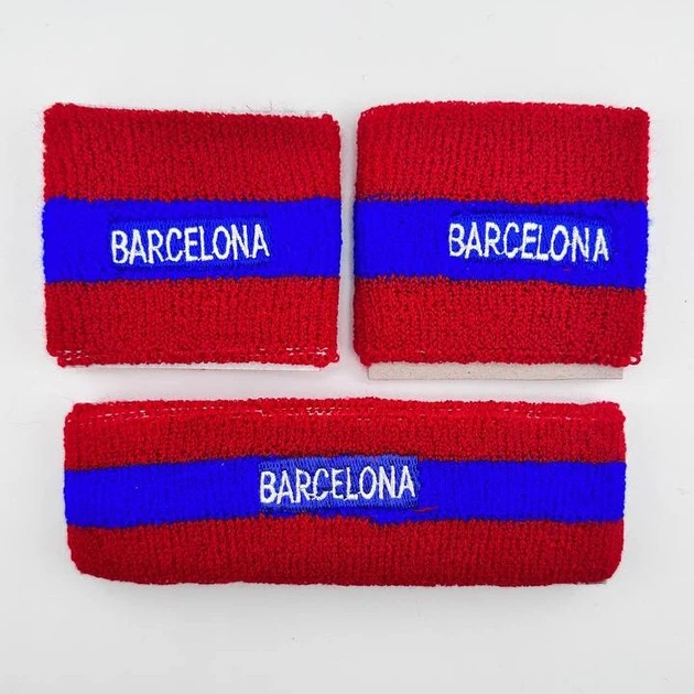 Набір напульсник та пов'язка на голову FC Barcelona GH-301 - Фото 3 Набір напульсник та пов'язка на голову FC Barcelona GH-301 - зображення 3