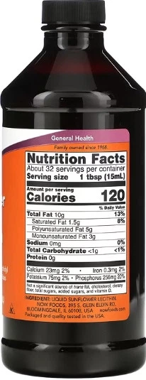 Жидкий лецитин NOW Sunflower Liquid Lecithin 473гр - изображение 2