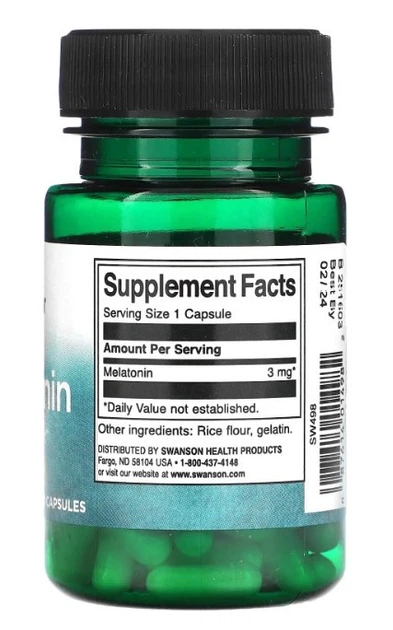Мелатонин Swanson Melatonin 3 mg 60 caps - изображение 2