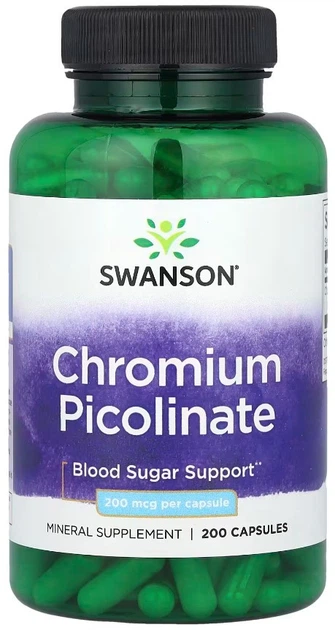 Хром пиколинат Swanson Chromium Picolinate 200 mcg 200 сaps - Фото 1 Хром пиколинат Swanson Chromium Picolinate 200 mcg 200 сaps - изображение 1