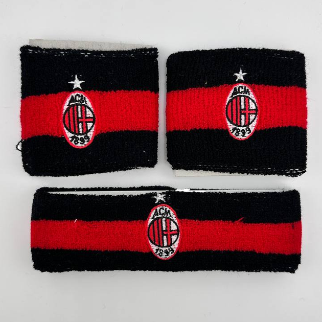Набор напульсник и повязка на голову AC Milan GH-303 - Фото 1 Набор напульсник и повязка на голову AC Milan GH-303 - изображение 1