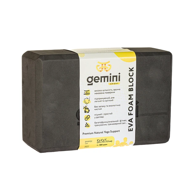 Блок для йоги Gemini 180грамм GВ001-BK черный - изображение 2