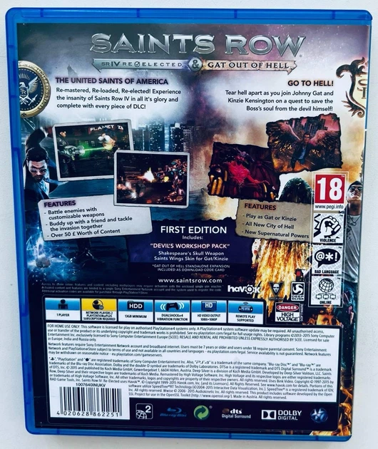 Saints Row IV Re-Elected & Gat Out Of Hell First Edition, русские субтитры - диск для PlayStation 4, Б/У - Фото 4 Saints Row IV Re-Elected & Gat Out Of Hell First Edition, русские субтитры - диск для PlayStation 4, Б/У - изображение 4