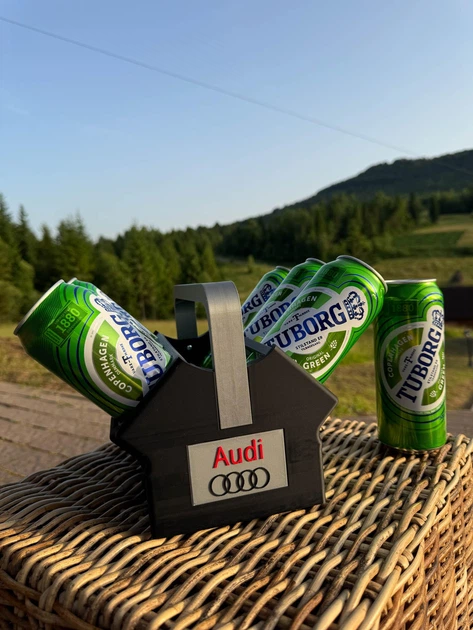 3D-Друкований Холдер 'AUDI' для Пива та Напоїв (Чорний) HoldMyBeer - зображення 3