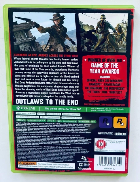 Red Dead Redemption Game of the Year Edition, английская версия - диск для Xbox One / XBOX 360, Б/У - Фото 4 Red Dead Redemption Game of the Year Edition, английская версия - диск для Xbox One / XBOX 360, Б/У - изображение 4