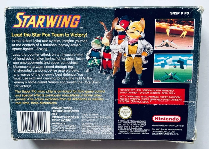 Starwing, английская версия - картридж для Nintendo SNES, Б/У - изображение 6