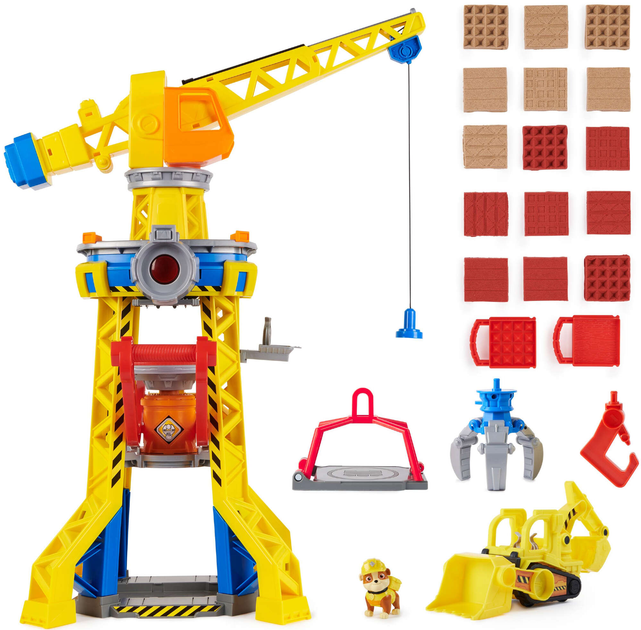 Dźwig Spin Master Psi Patrol Rubble i jego Ekipa 60 cm z buldożerem figurką piaskiem kinetycznym i akcesoriami (6067494) - obraz 4