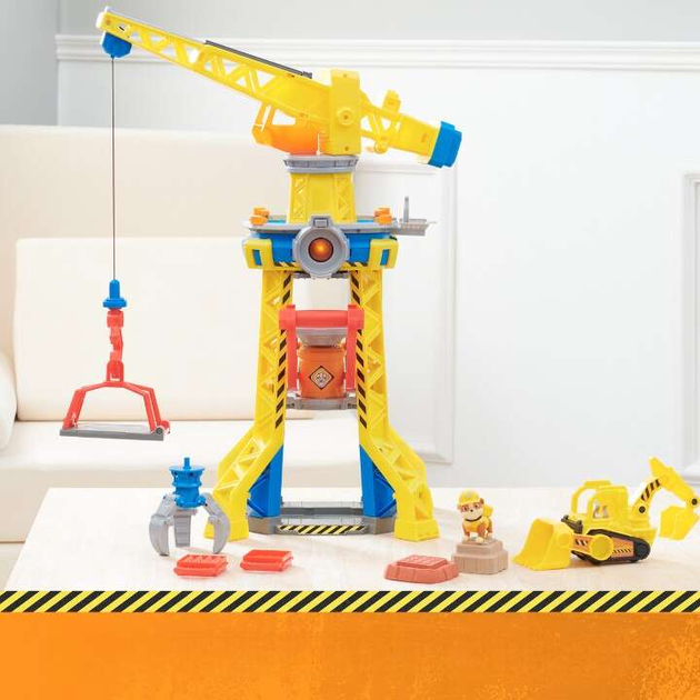 Dźwig Spin Master Psi Patrol Rubble i jego Ekipa 60 cm z buldożerem figurką piaskiem kinetycznym i akcesoriami (6067494) - obraz 6