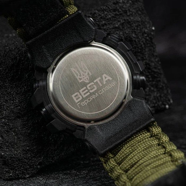 Чоловічий наручний тактичний годинник Besta Tactical водостійкий з компасом і свистком Зелений - Фото 7 Чоловічий наручний тактичний годинник Besta Tactical водостійкий з компасом і свистком Зелений - зображення 7
