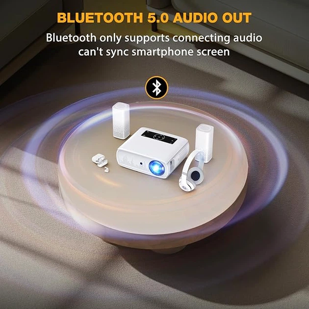 Мультимедійний проектор TOPVISION JQ818B Full HD LED 12000 лм Wi-Fi Bluetooth з динаміками - Фото 3 Мультимедійний проектор TOPVISION JQ818B Full HD LED 12000 лм Wi-Fi Bluetooth з динаміками - зображення 3
