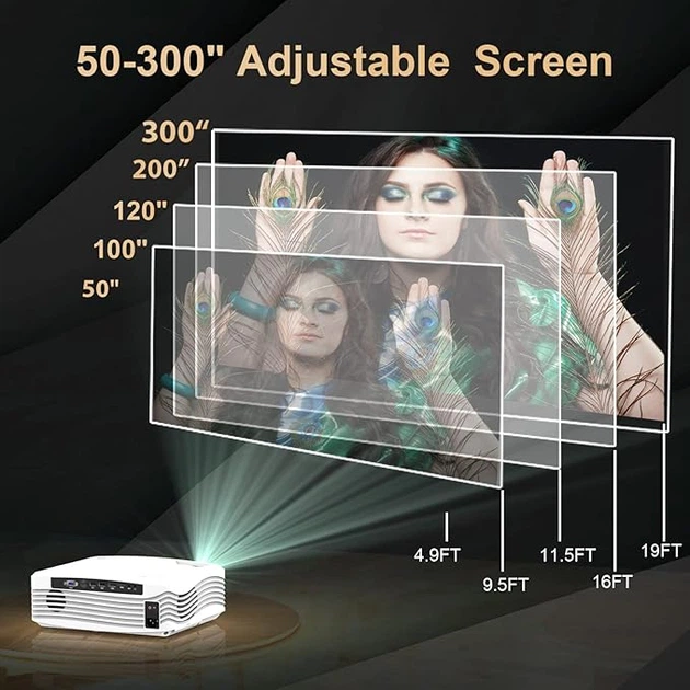 Мультимедійний проектор DR. Q AK-50 Full HD LED 9500 Лм WiFi з динаміками Б/В b16 - зображення 3