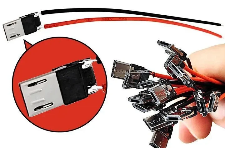 Припаянный разъем для мобильного телефона с Micro USB гнездо штекер - Фото 1 Припаянный разъем для мобильного телефона с Micro USB гнездо штекер - изображение 1