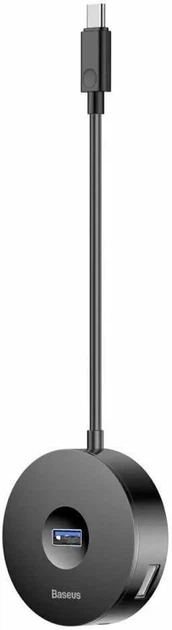 USB-хаб адаптер Baseus Round Box 5-in-1 0.12 м USB 2.0 USB 3.0 MicroUSB Black (CAHUB-G01) - изображение 5