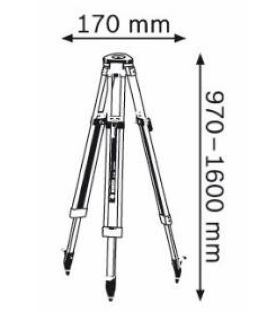 Алюминиевый штатив Bosch BT160 Professional (рабочая высота 97 – 160 см, резьба – 5/8) - Фото 3 Алюминиевый штатив Bosch BT160 Professional (рабочая высота 97 – 160 см, резьба – 5/8) - изображение 3