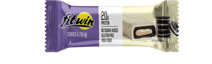 Протеиновый батончик с начинкой FitWin 33% 60 г глазированный Печенье и крем (бокс 12шт*60г) - изображение 2