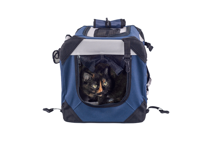 Мягкая клетка для собак SENFUL Pet Soft Crate с флисовым ковриком и чехлом, сине-серая, L (70х52х52 см) - изображение 6