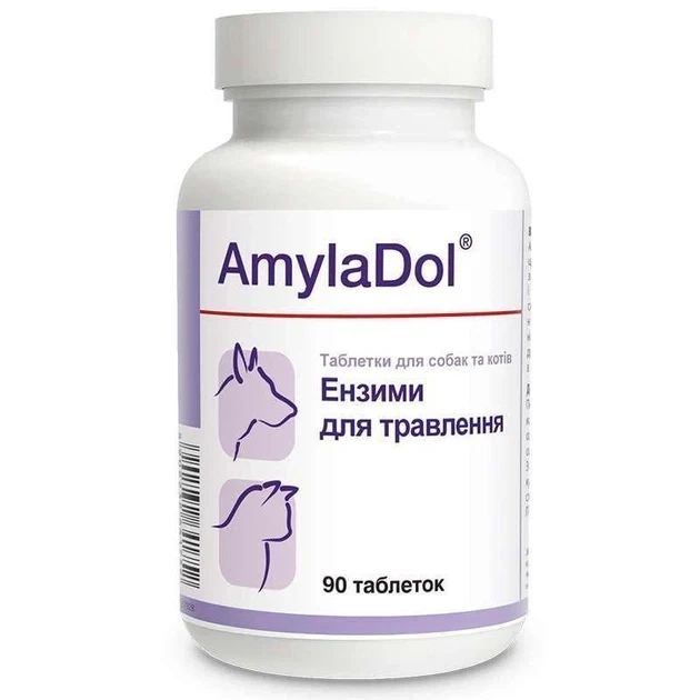 Витаминно-минеральная добавка Dolfos AmylaDol при заболеваниях поджелудочной железы для собак и котов, 90 табл - Фото 1 Витаминно-минеральная добавка Dolfos AmylaDol при заболеваниях поджелудочной железы для собак и котов, 90 табл - изображение 1