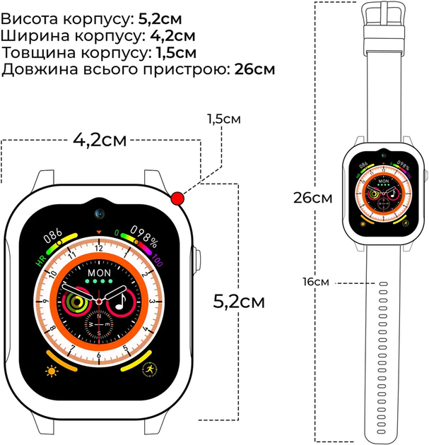 Смарт-годинник Jetix G99 GPS 4G Black (G99-RA) - зображення 8