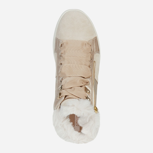 Zimowe sneakersy damskie ocieplane z futerkiem Geox D26FFC0BS22-C6738 41 Beżowe (8050036771667) - obraz 4