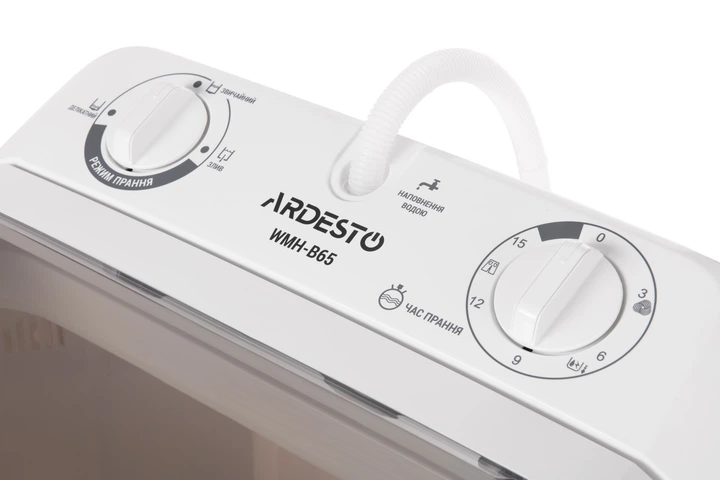 Стир. машина полуавтомат ARDESTO WMH-B65, 6.5кг, 45см, Таймер, Белый (WMH-B65) - зображення 5