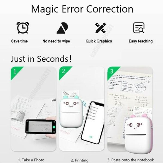 Портативний Міні Принтер Bluetooth iPrint Blue - 200DPI Термальний, Безчорнильний - изображение 3