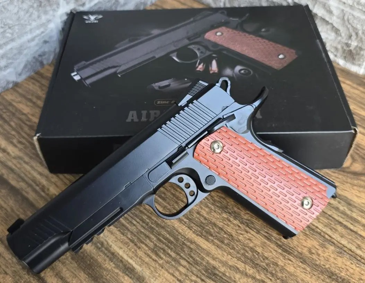 Страйкбольний Пістолет COLT M1911 VIGOR V13 метал, стріляє кульками 6 мм Чорний - зображення 2