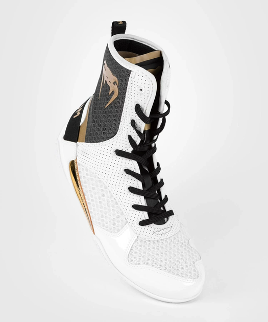 Боксерки Venum Elite Boxing Shoes White Black Gold (VENUM-03681-520-7-39) - изображение 2